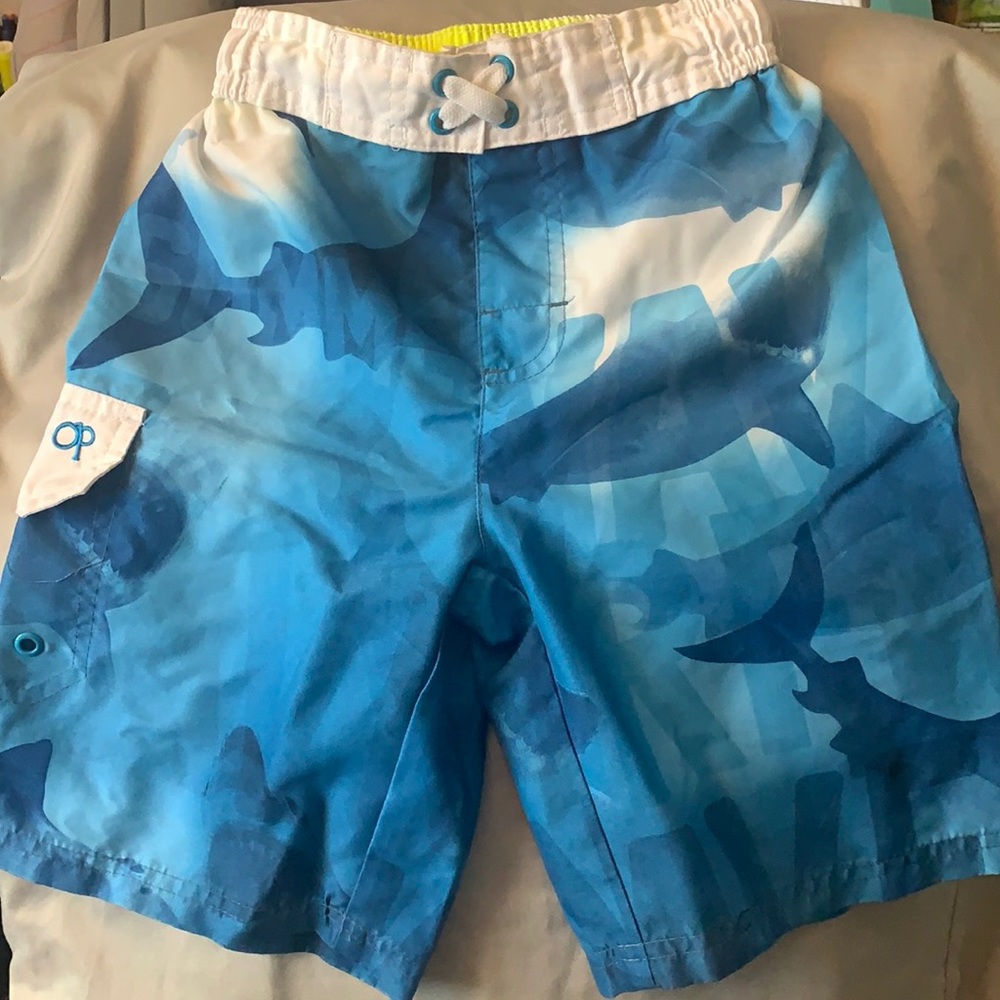 Boys shark swim shorts size small
